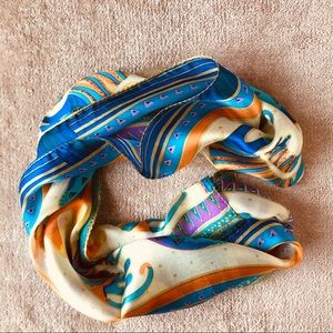 NWOT Lightweight Silk Scarf With Cat Print